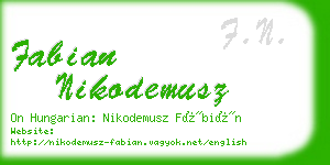 fabian nikodemusz business card